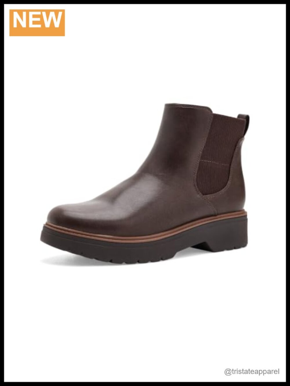 Faux Leather Chelsea Ankle Boots with Block Heel and Platform